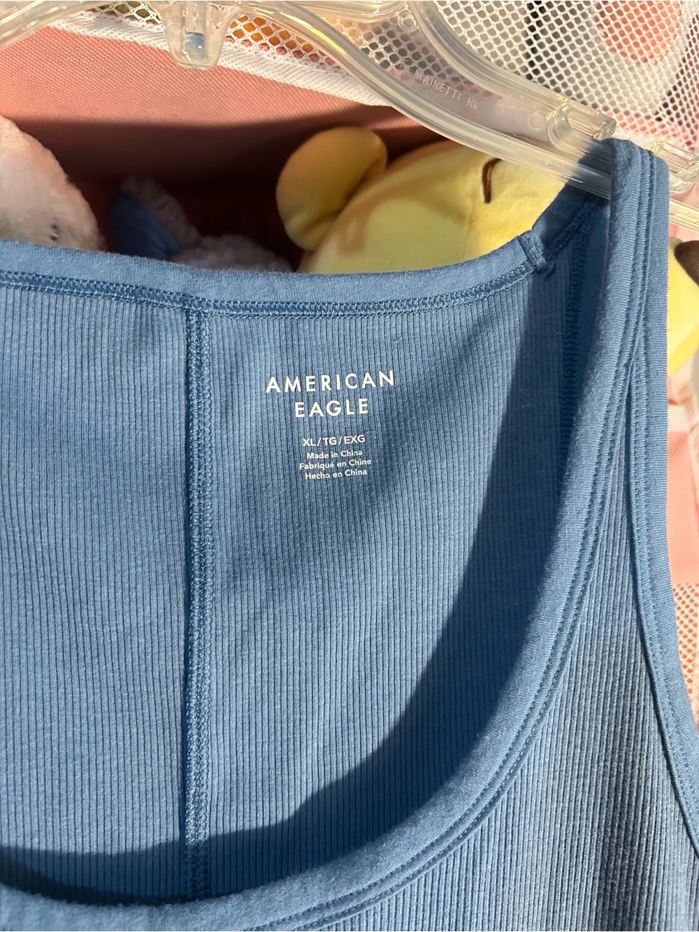 AMERICAN EAGLE BLUE RIBBED TANK TOP - Picture 3 of 4